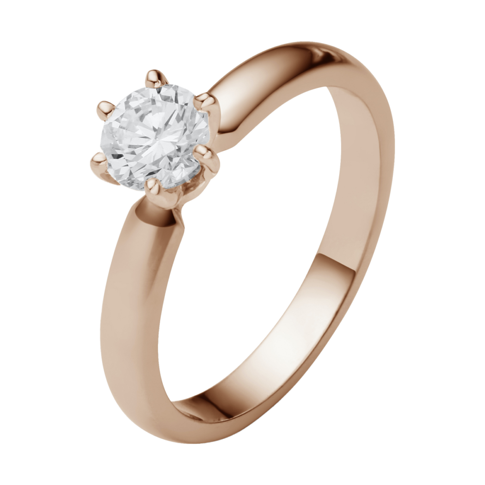 Rotgoldring „Amore“ mit zentralem Diamanten im Brillantschliff – warm, stilvoll und unvergänglich