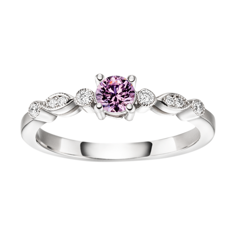 Weißgoldring „Aria“ mit zentralem Edelstein und kunstvoller Brillantführung – einzigartiges Design mit edlem Glanz