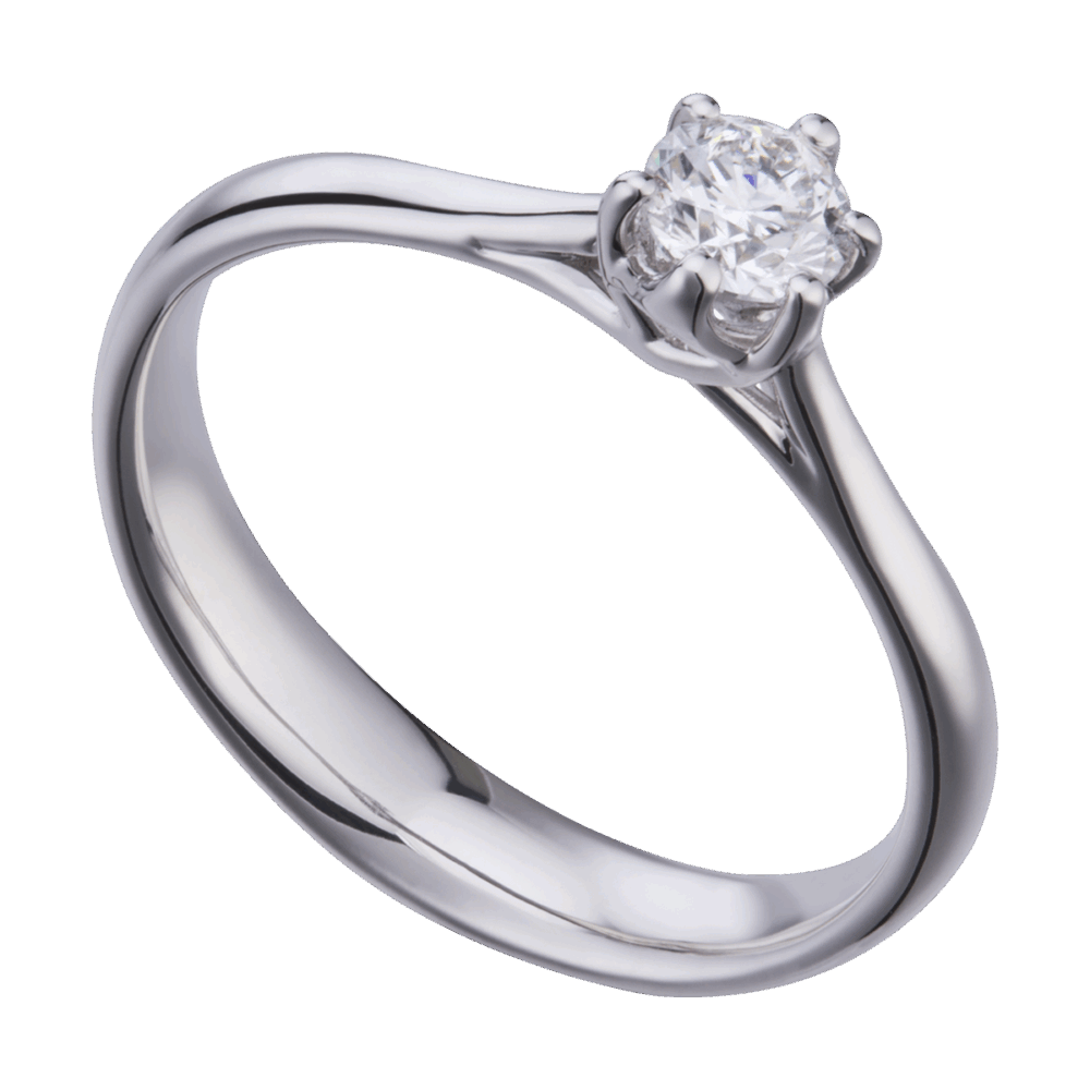 Platinring „Dream Dancer“ mit zentralem Brillant und harmonisch verwobener Ringschiene – ein Tanz aus Licht, Liebe und zeitloser Ästhetik