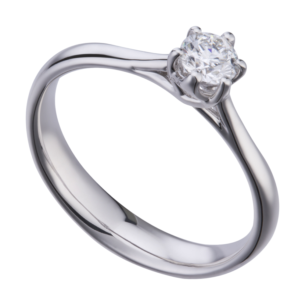 Weißgold-Verlobungsring „Dream Dancer“ mit 0,40 ct Brillant, sanft verflochtener Ringschiene und filigraner Fassung – sinnlich, elegant und modern