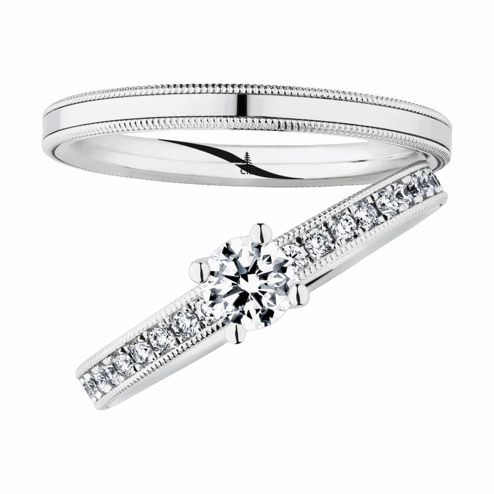 Platinring „Eternal Flame“ mit zentralem Brillant und seitlichem Diamantbesatz auf filigran verzierter Schiene – wie eine ewige Flamme aus Licht und Gefühl