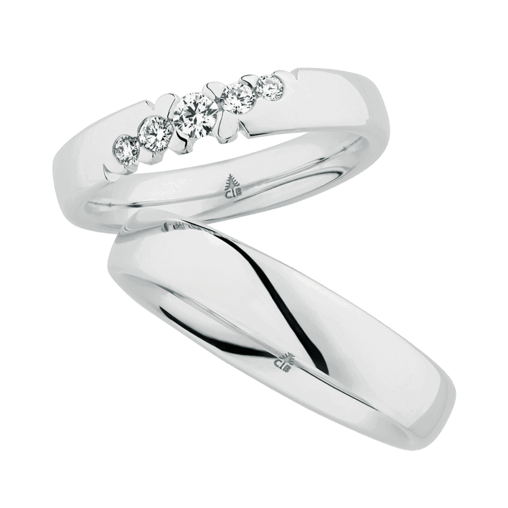 Hochwertige Platinringe mit fünf Diamanten – elegant, modern und luxuriös