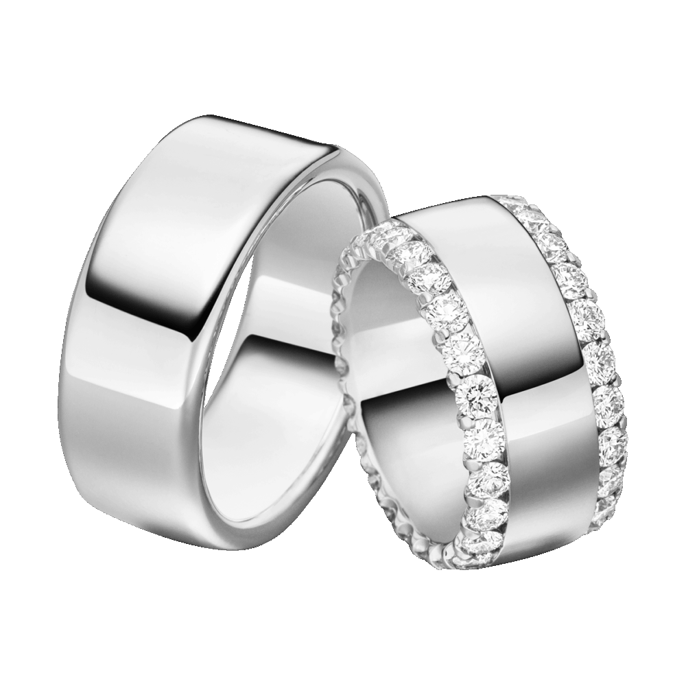 Trauringe „Garden of Romance“ in Platin – Extravagante Platinringe mit Brillanten und außergewöhnlichem Design