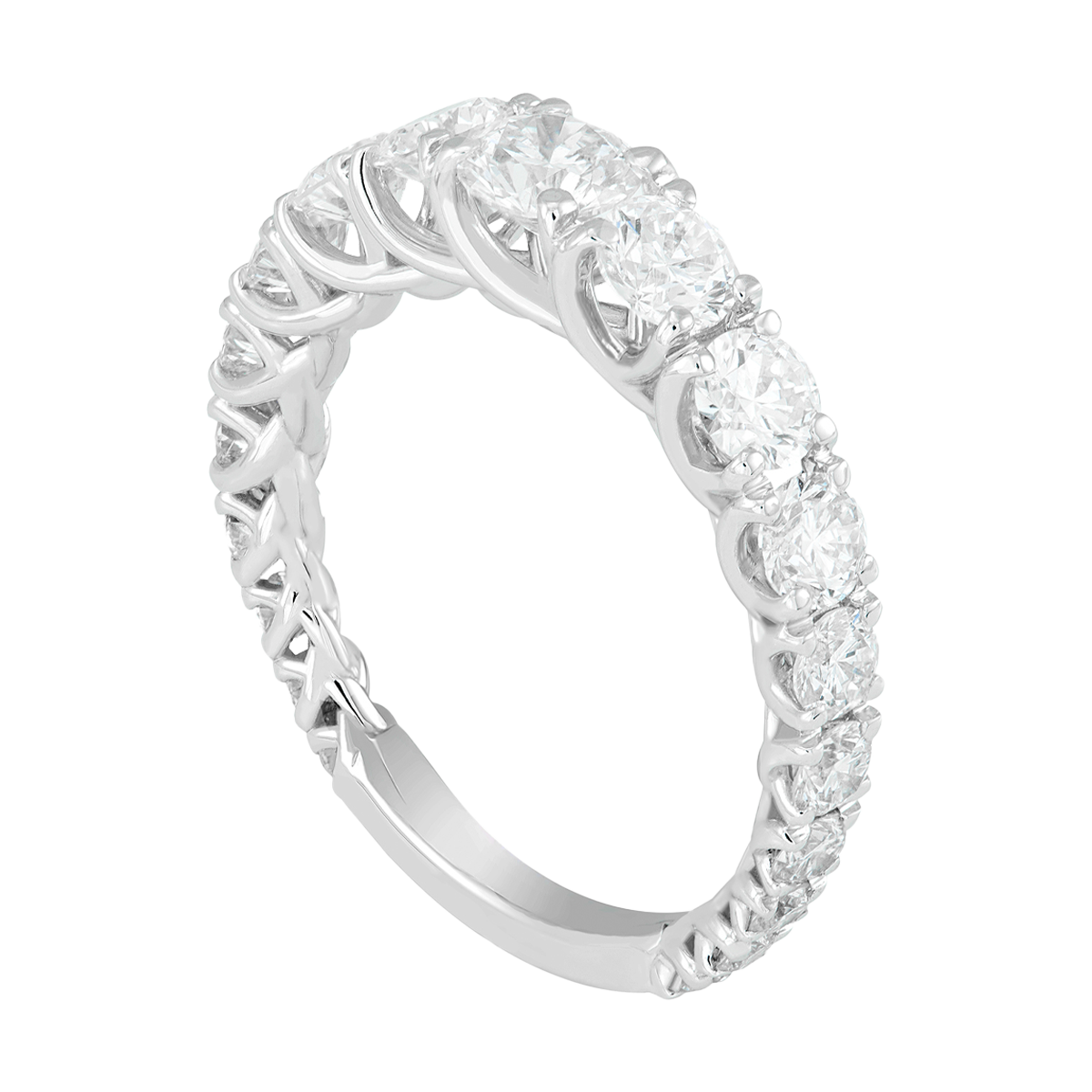 Weißgold-Memoirering „Infinite Echo“ mit 19 größer werdenden Brillanten in schwebender Verschnittfassung – ein Ausdruck ewiger Eleganz