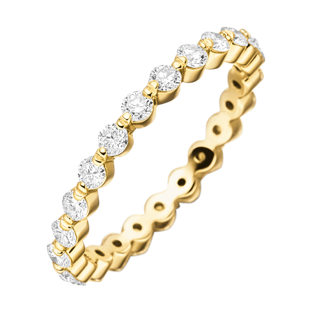 Memoire-Ring Liebeslied in Gelbgold mit einzeln gefassten Brillanten rundum