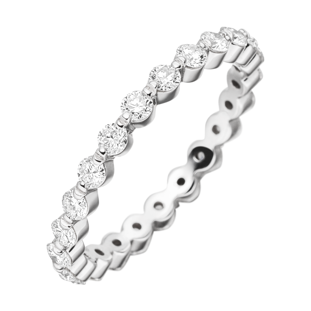 Platin-Memoirering „Liebeslied“ mit 1,15 ct Brillanten – gleichmäßige Draufsicht auf das edle Punktmuster