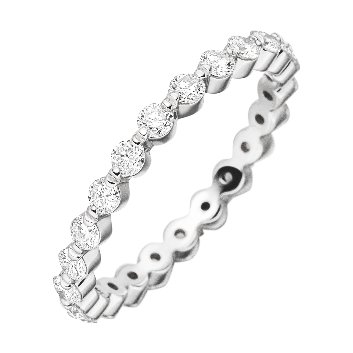 Platin-Memoirering „Liebeslied“ mit 1,15 ct Brillanten – gleichmäßige Draufsicht auf das edle Punktmuster