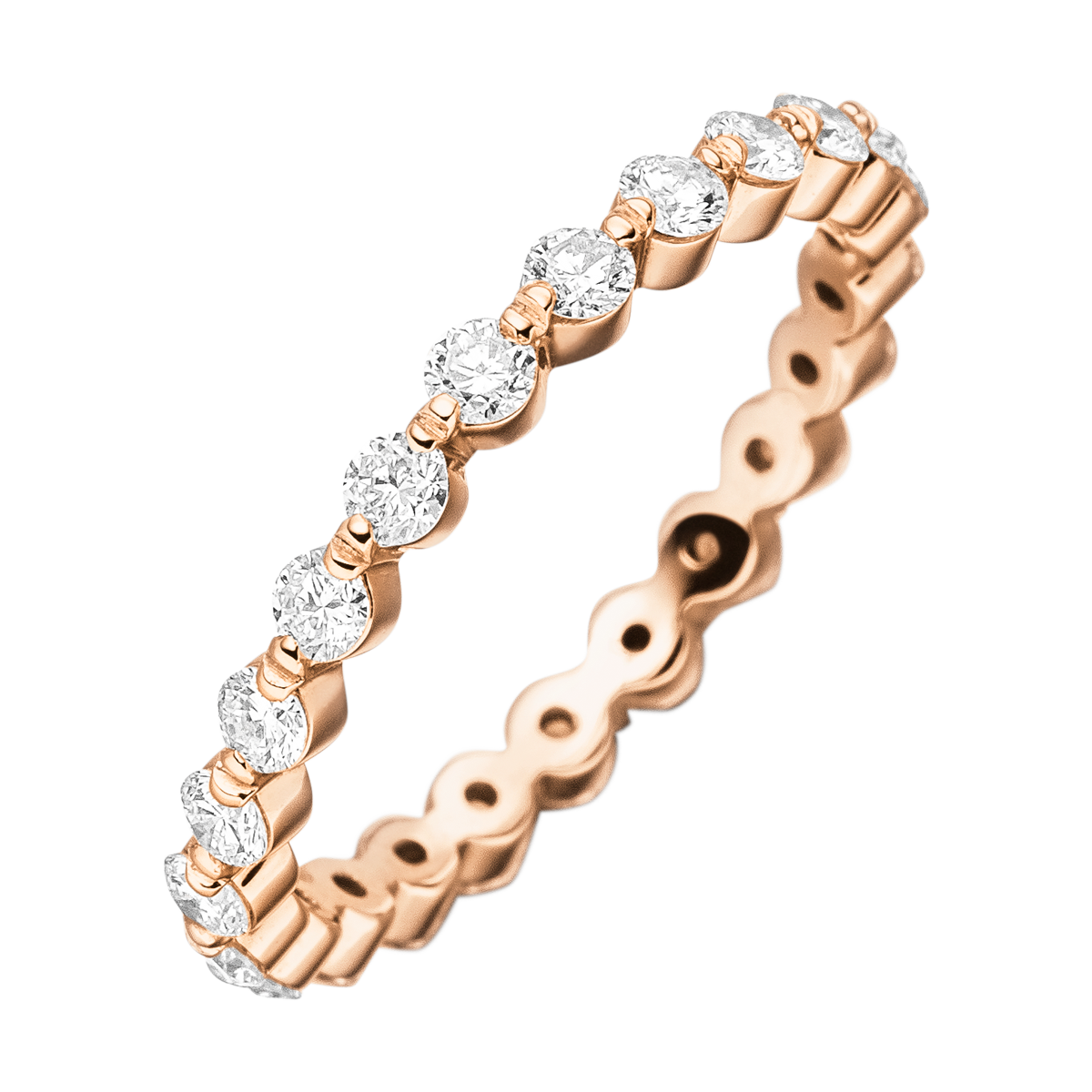 Rotgold-Memoirering „Liebeslied“ mit 23 Brillanten – edle Draufsicht auf das einzigartige Punktdesign