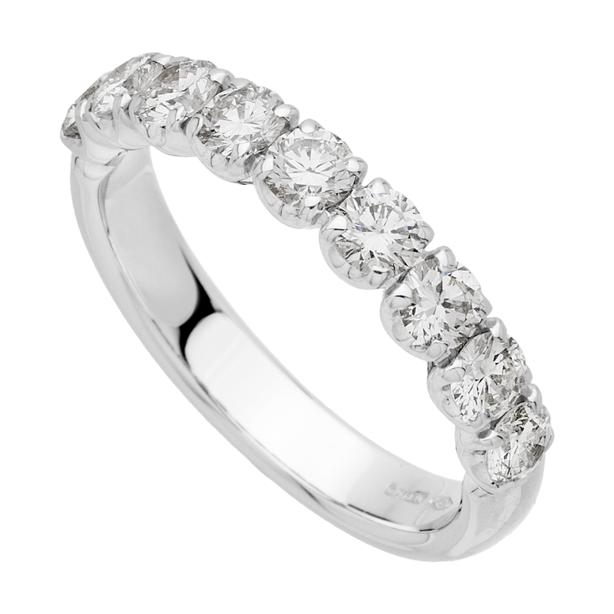 Weißgoldring „Lunar Serenade“ mit schwebendem Diamant-Halbkreis in Verschnittfassung – elegantes Design aus deutscher Handarbeit