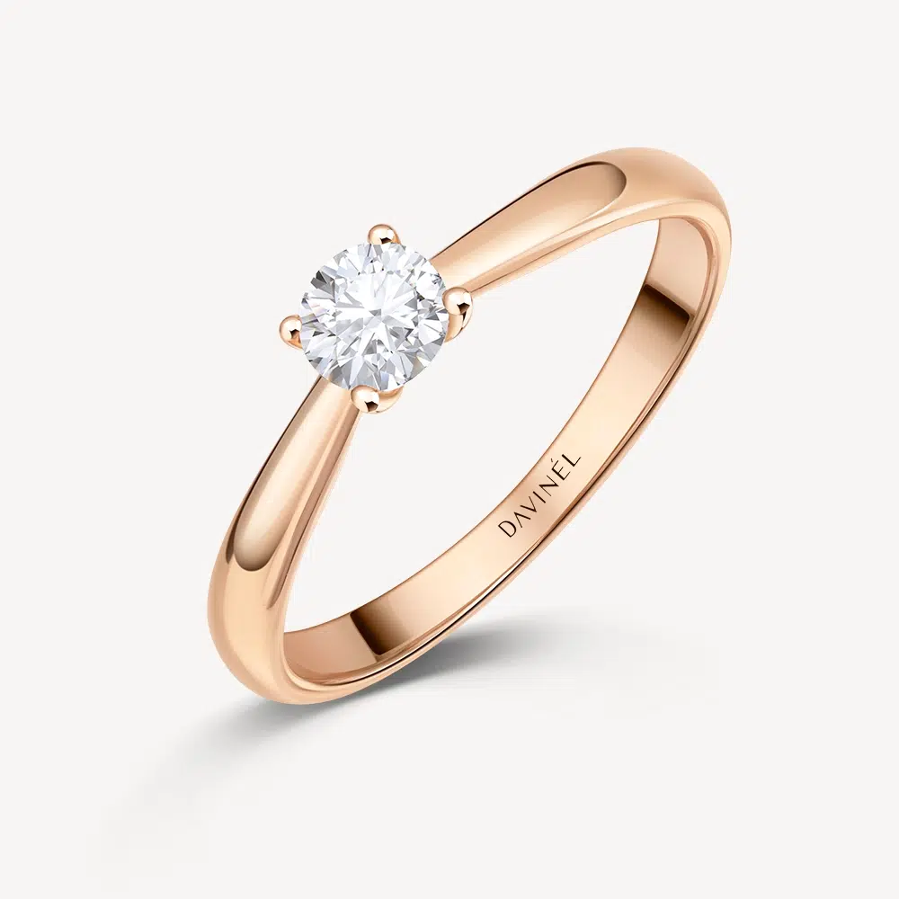 Verlobungsring Meadow Muse in Roségold mit 0,25 ct. Brillant in klassischer Vier-Krappen-Fassung, Draufsicht