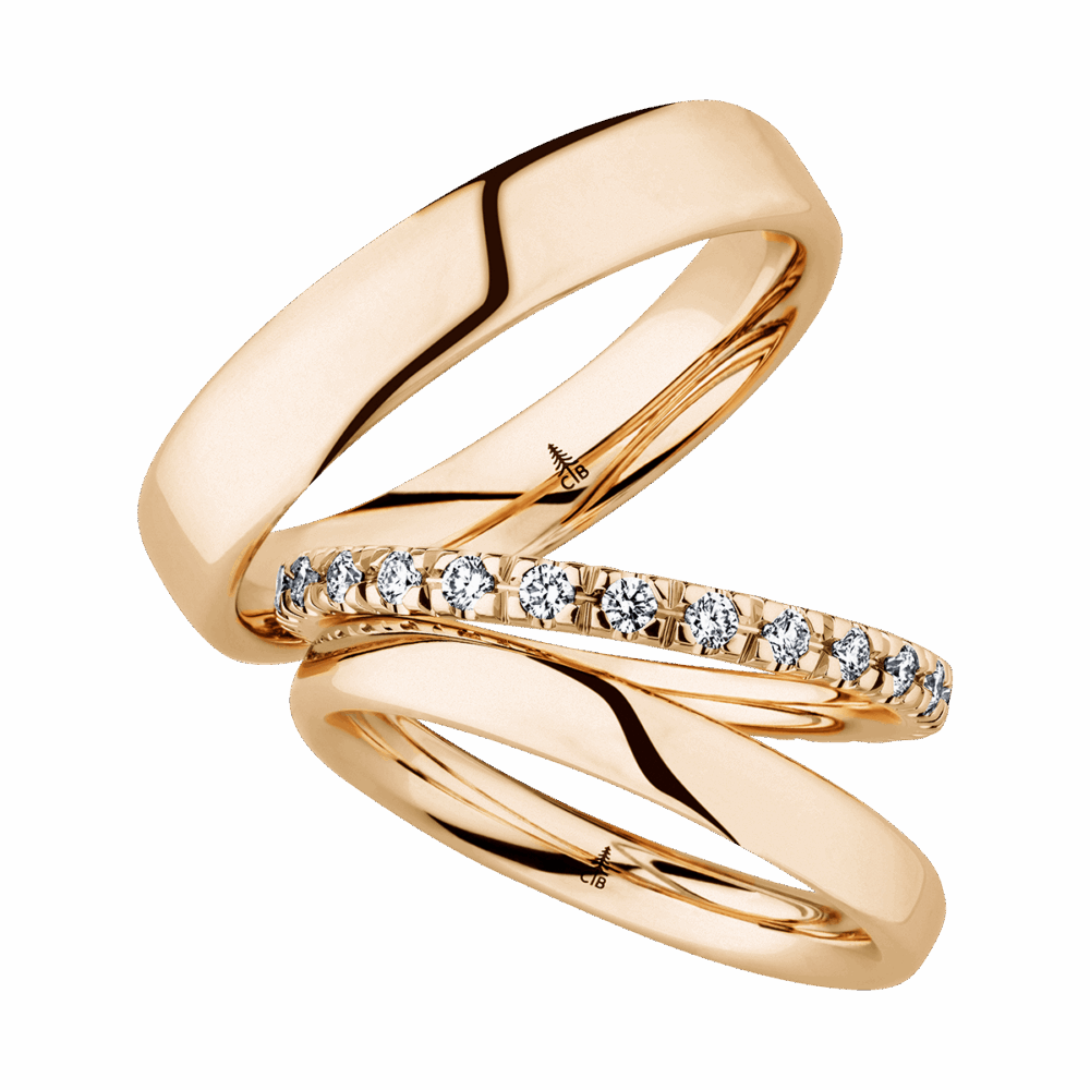Roségoldene Ringe mit 23 funkelnden Brillanten – zarte Eleganz für Ihre große Liebe