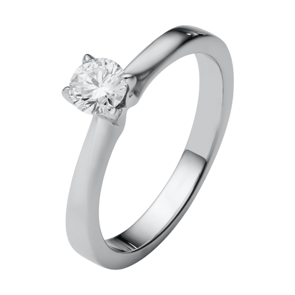 Weißgold-Verlobungsring „Nordlicht“ mit 0,25 ct Brillant, gefasst in vier Krappen – modern, edel und stilvoll zurückhaltend
