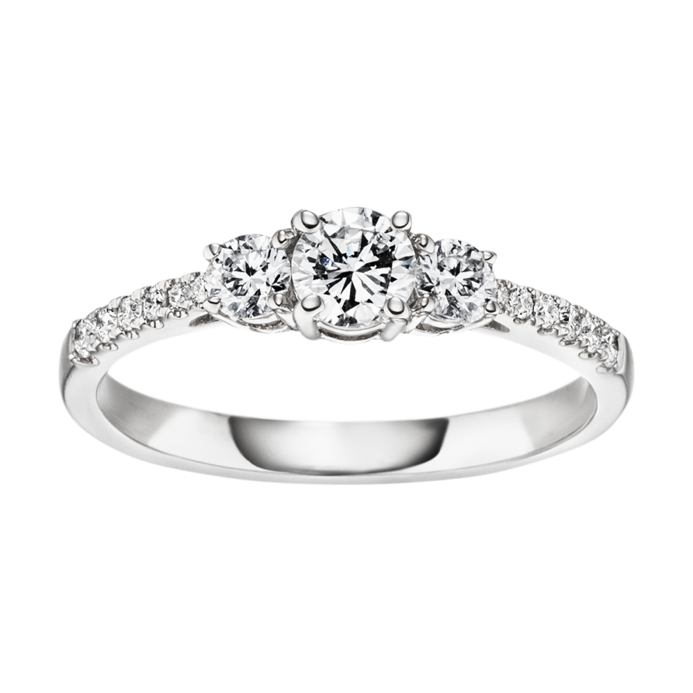 Platinring „Phoenix“ mit zentralem Brillant, zwei flankierenden Steinen und 16 seitlichen Diamanten – minimalistischer Luxus mit Tiefe