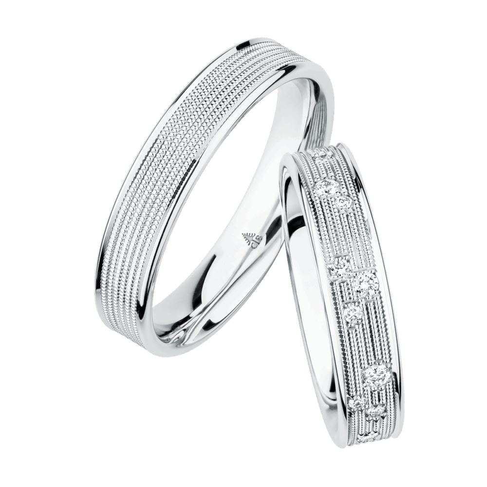 Hochwertige Platinringe mit lebendigem Brillantverlauf und handwerklicher Detailkunst