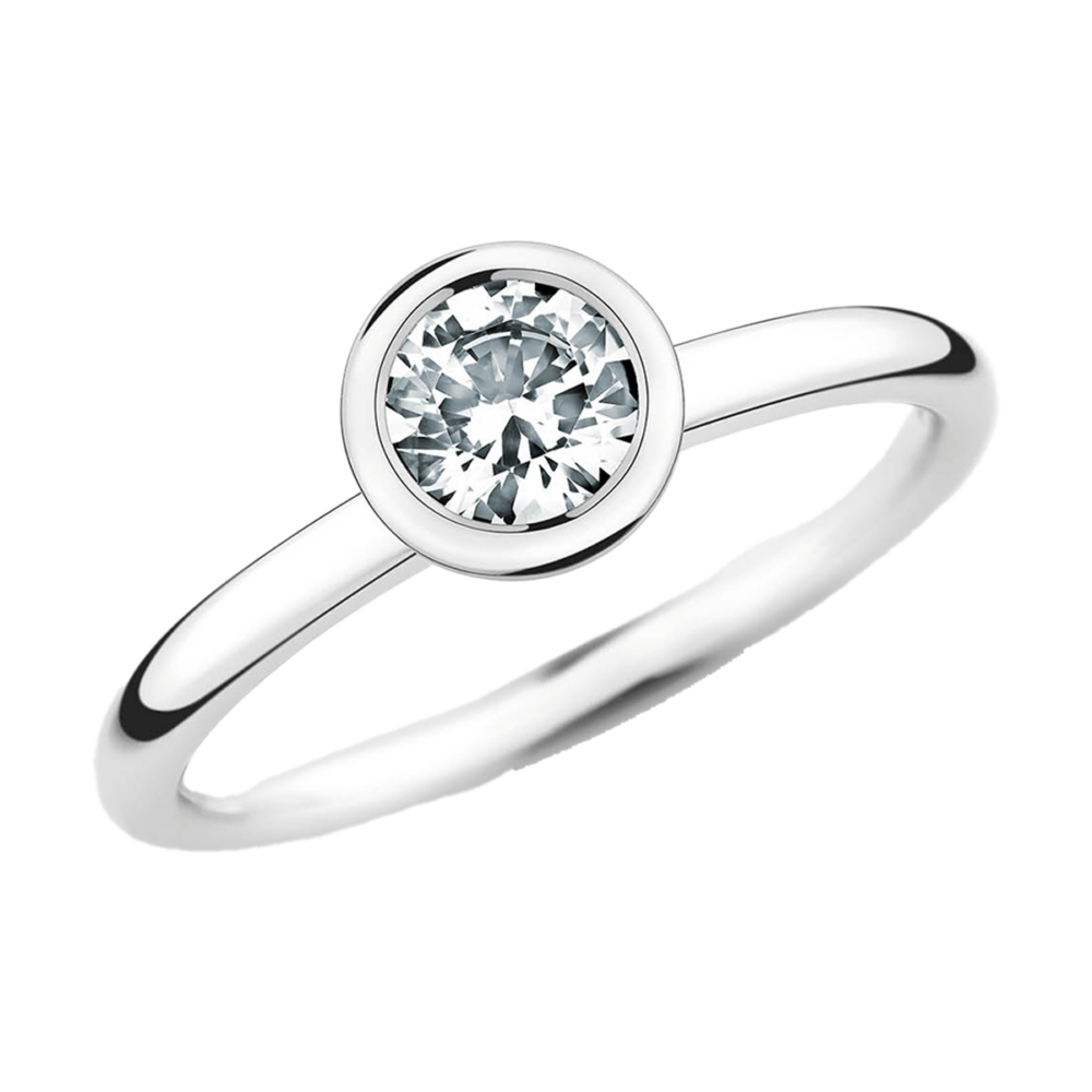 Platinring „Silver Gleam“ mit mittigem Brillant im minimalistischen Spann-Design – deutsche Handwerkskunst in moderner, femininer Form