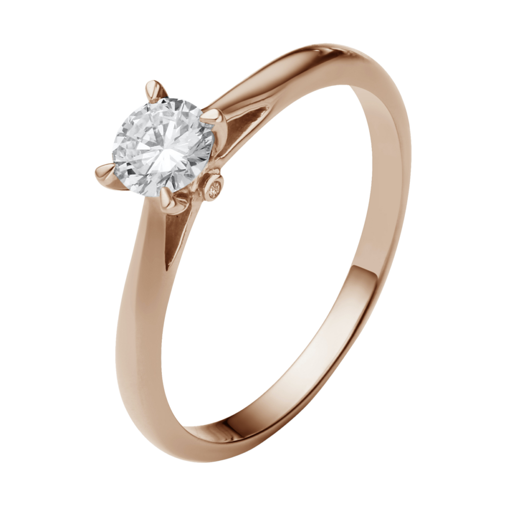 Rotgoldring „Sparkle“ mit zentralem Brillant und zusätzlichen Diamanten – harmonisch, romantisch und zeitlos schön