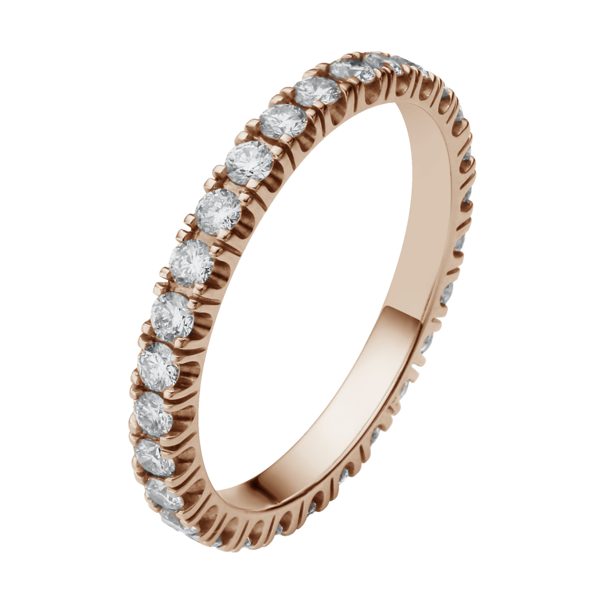 Edler Rotgold-Vorsteckring mit Vollbesatz aus 34 Diamanten – ein Meisterstück der Davinél Kollektion