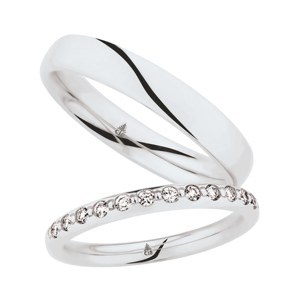 Weißgoldene Sternengold-Ringe mit Diamanten und feiner Bohrung – klassisch und edel