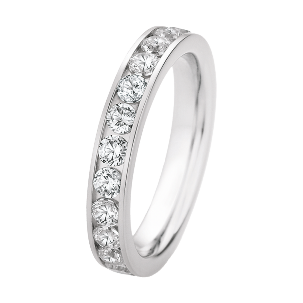 Weißgoldring „Tears of Love“ mit 1,48 ct Brillanten im Vollbesatz – elegante Linienführung und präzise Kanalfassung made in Germany
